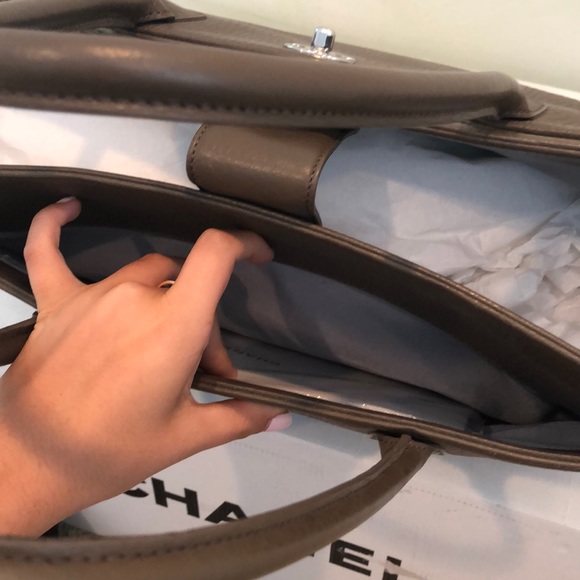 Authentic Chanel Taupe Tote with Silver Hardware - Picture 4 of 16